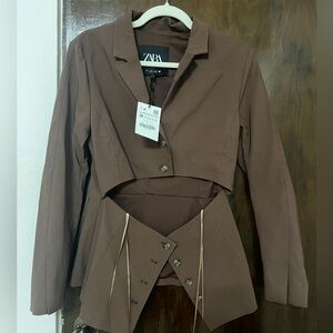 Zara long sleep top, never worn, new with tag, size M